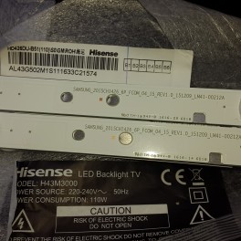 kit Tira de led samsung_2015chi426_6p_fcom_04_15_rev1.0 lm41-00212a  panel hd426du-b51  tv hisense h43m3000