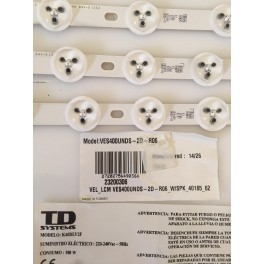 Tiras led 17db05b 17db05a panel ves400unds-2d-r06 extraido de tv id systems k40dlv2f
